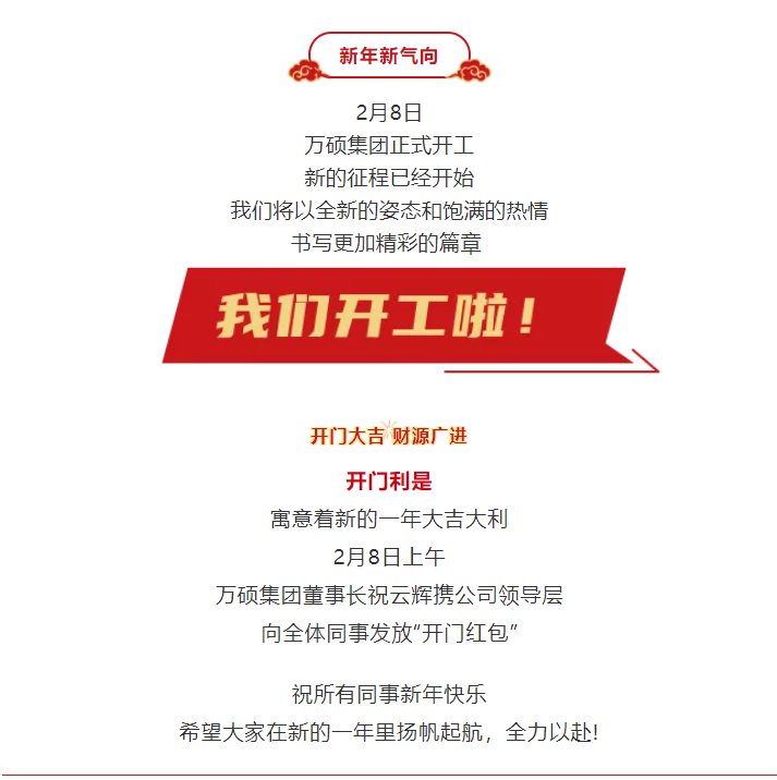 安徽尊龙凯时科技产业（集团）有限公司今日开门利是，开工大吉！