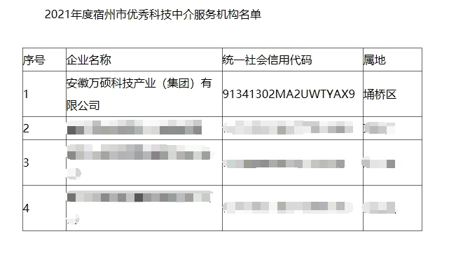热烈祝贺安徽尊龙凯时科技产业（集团）有限公司被评为宿州市优秀科技中介服务机构