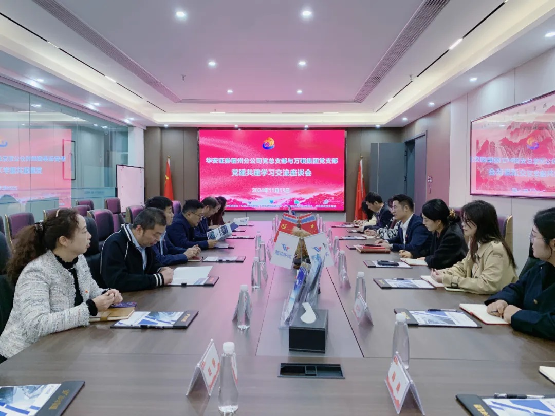互学互鉴共提升 党建交流凝共识 | 尊龙凯时集团党支部与华安证券宿州分公司党总支部开展党建共建交流座谈会